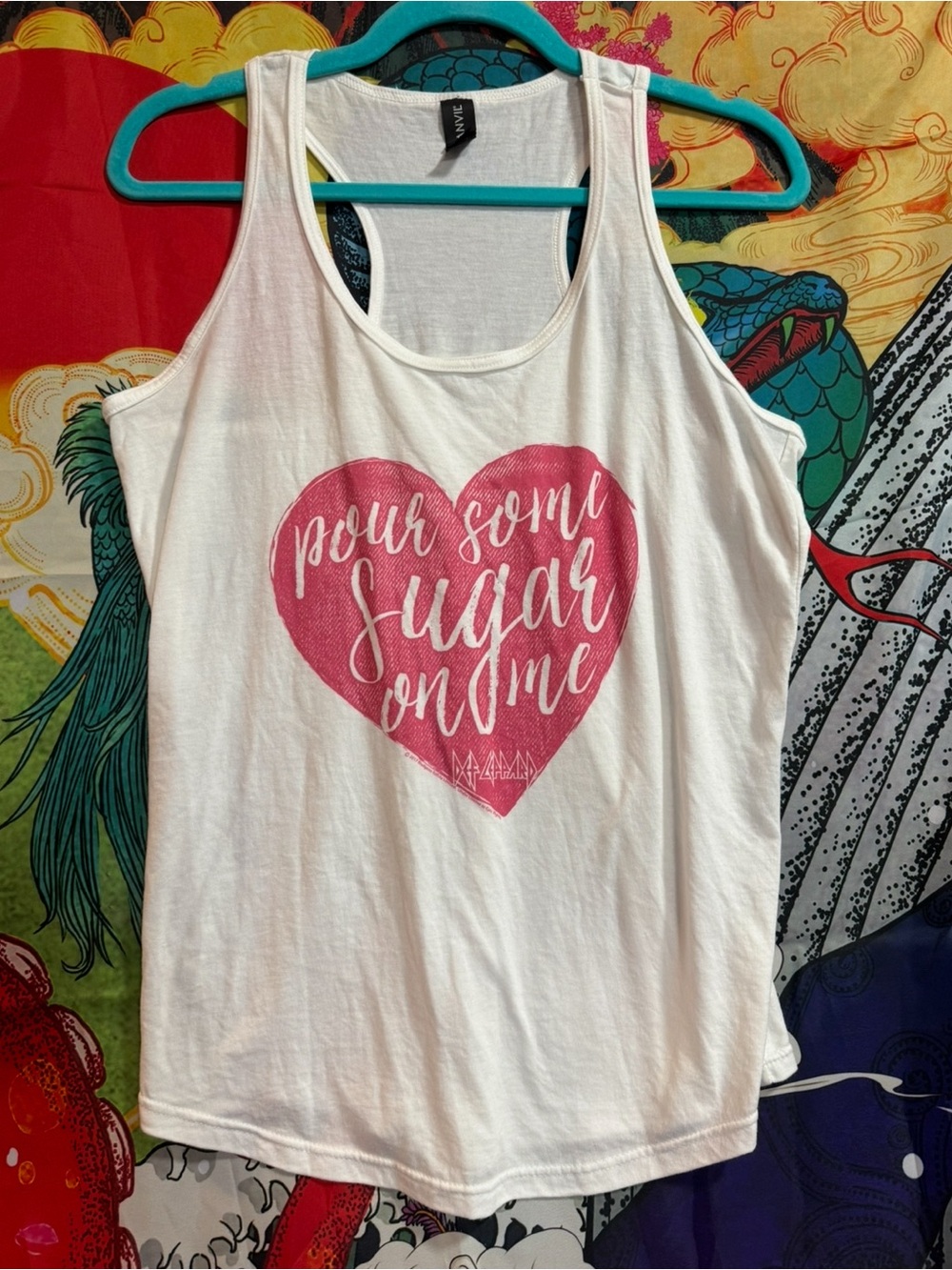 Def Leppard Racerback Tank Pour Some Sugar on Me Band Shirt Graphic Tank Size M